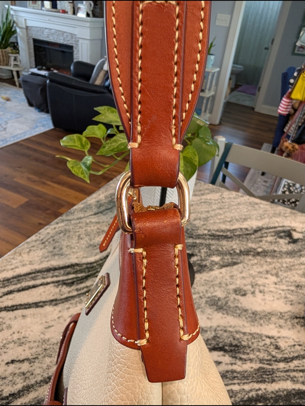 Dooney & Bourke Pebbled Leather Zip Hobo Bag w/Front Snap Pockets - Picture 8 of 16
